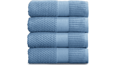 NY Loft Blue Shadow Bath Towels - 4 Pack