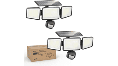 Philips 302 LED Solar Security Lights - 2 Pack