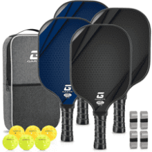 Pickleball Paddle Set: 4 Carbon Fiber Paddles, USAPA Approved