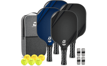 Pickleball Paddle Set: 4 Carbon Fiber Paddles, USAPA Approved