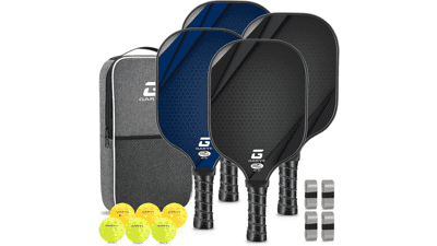 Pickleball Paddle Set: 4 Carbon Fiber Paddles, USAPA Approved