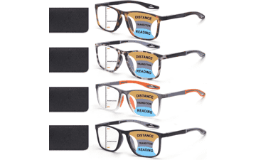 Progressive Reading Glasses 4 Pack - Anti-Blue Light Readers
