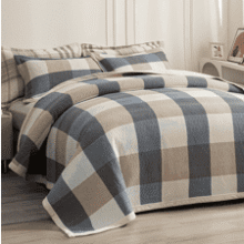 Queen Size Plaid Quilt Set - Ultra Soft Bedding
