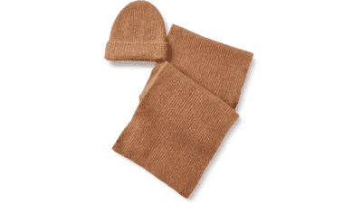 Unisex Faux Mohair Scarf & Hat Set