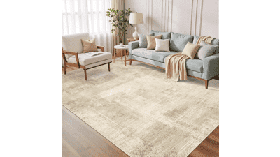 Washable Abstract Area Rug - 5x7 Stain Resistant Rug