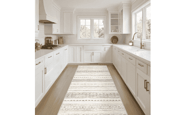 Washable Kitchen Runner Rug - 2x6 Boho Farmhouse Style