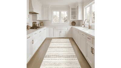 Washable Kitchen Runner Rug - 2x6 Boho Farmhouse Style