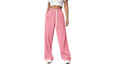 Wide Leg Sweatpants for Women - High Waisted & Baggy