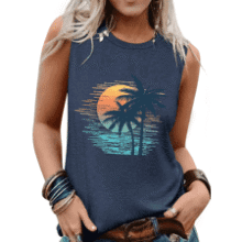 Women's Sleeveless Graphic Tank Top - Summer 2025