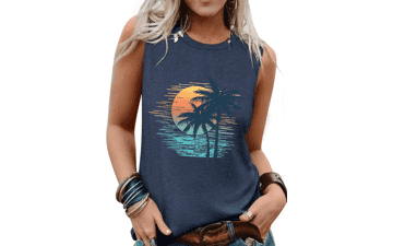 Women's Sleeveless Graphic Tank Top - Summer 2025