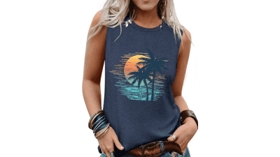 Women's Sleeveless Graphic Tank Top - Summer 2025