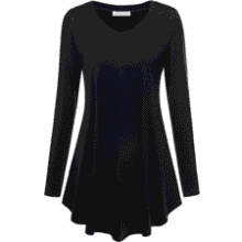 Women's V-Neck Tunic Top - Long Sleeve Blouse for Leggings