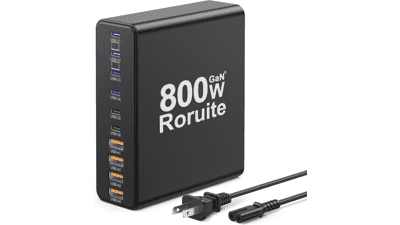 800W 10-Port USB C Charging Station