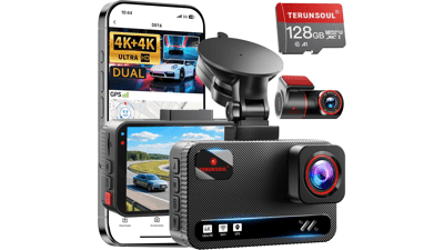 TERUNSOU Dual 4K Dash Cam