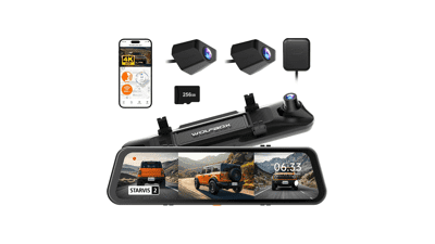 WOLFBOX 4K Mirror Dash Cam