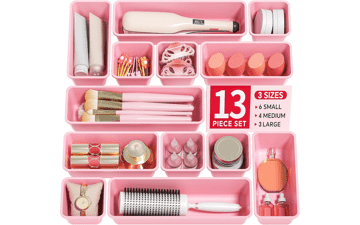 13 Pack Plastic Drawer Organizers Set