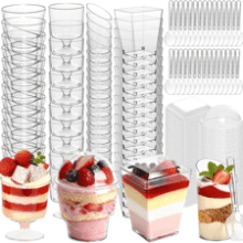 400-Pack Clear Plastic Dessert Cups