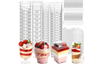 400-Pack Clear Plastic Dessert Cups