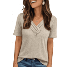 AUTOMET V Neck Tunic Top