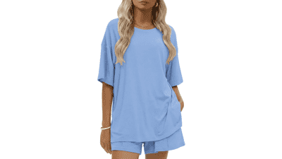 Ekouaer Women's Cotton Short Set