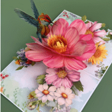 Floral Kingfisher 3D Pop-Up Card