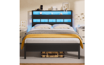 Furnulem LED Bed Frame with Storage