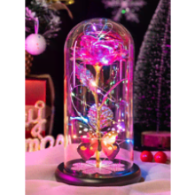 Galaxy Glass Rose in Glass Dome