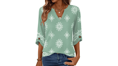 Kistore Women's V Neck Tunic Tops