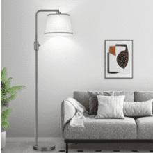 Modern Arc Floor Lamp with Linen Shade