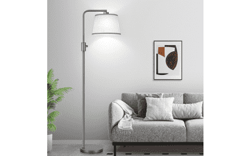 Modern Arc Floor Lamp with Linen Shade