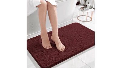 OLANLY Soft Chenille Bath Rugs