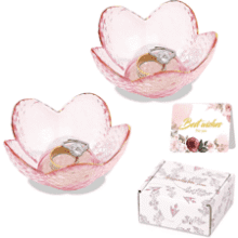 Pink Glass Jewelry Dish Set