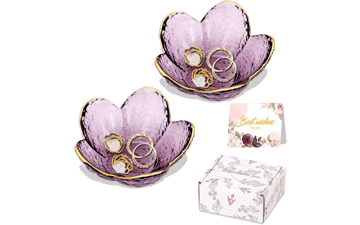 Purple Flower Jewelry Dish Holder