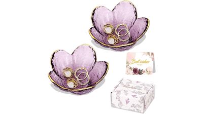 Purple Flower Jewelry Dish Holder