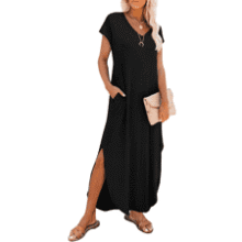 RUMIA Women's Maxi Sundress with Pockets