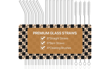 Reusable Glass Drinking Straws Set