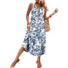 WIHOLL Summer Midi Dress for Women