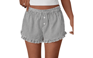 Womens Ruffle Pajama Shorts