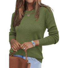 Women's Wool Blend Crew Neck Sweater
