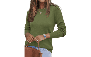 Women's Wool Blend Crew Neck Sweater