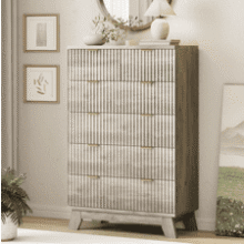 6-Drawer Modern Fluted Dresser