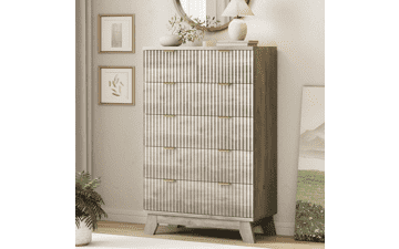 6-Drawer Modern Fluted Dresser