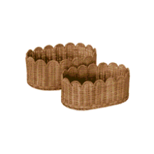BEBE BASK Scalloped Wicker Basket Set