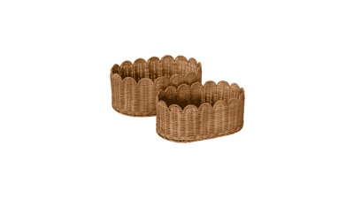 BEBE BASK Scalloped Wicker Basket Set