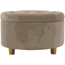 Button Tufted Velvet Storage Ottoman