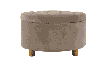 Button Tufted Velvet Storage Ottoman