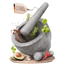 ChefSofi Large Granite Mortar Pestle Set