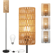 Farmhouse Rattan Floor Lamp