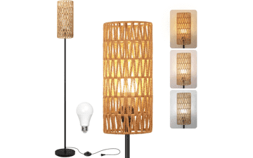 Farmhouse Rattan Floor Lamp
