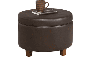 HomePop Leatherette Storage Ottoman